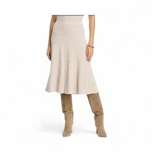 T Tahari Ribbed Knot Midi skirt